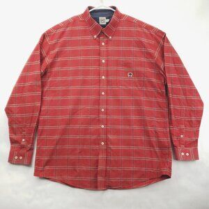 Cinch Shirt Mens 2XL Red Plaid Cotton Western Classic Button-Down